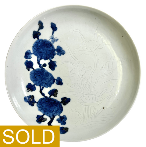 Late Ming Tianqi Ko-sometsuke Anhua plate -  Chinese Porcelain