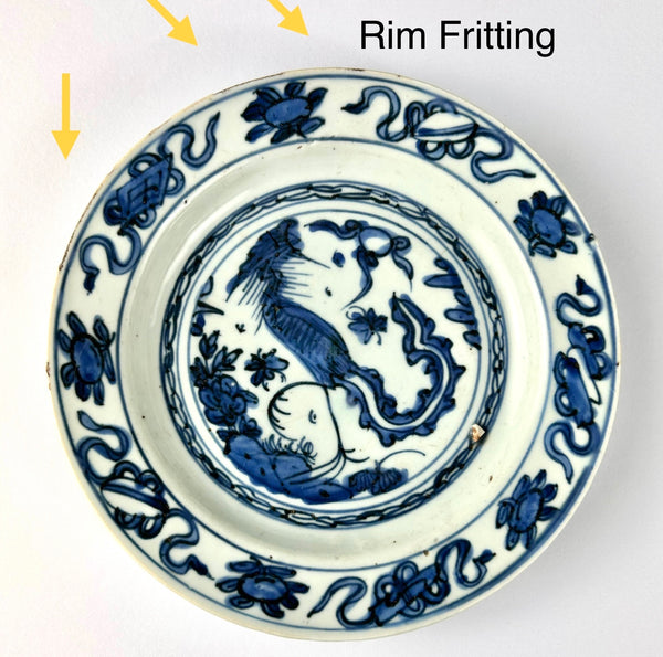 Ming Wanli Phoenix Plate Chinese Porcelain Antique 16th Century