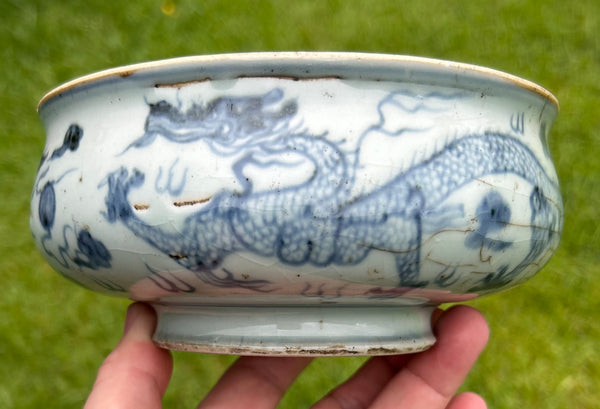 SOLD   Ming Zhengde Mark Ink Stone 16th Century Chinese Porcelain Antique