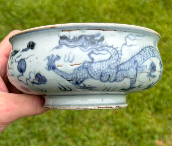 SOLD   Ming Zhengde Mark Ink Stone 16th Century Chinese Porcelain Antique