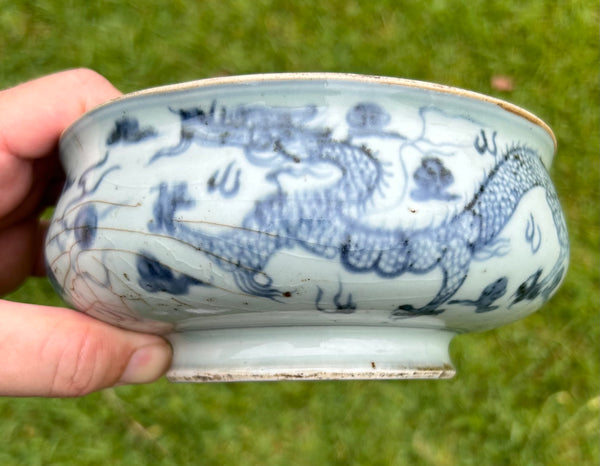 SOLD   Ming Zhengde Mark Ink Stone 16th Century Chinese Porcelain Antique