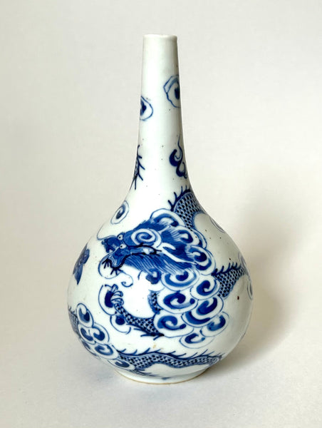 Qing 'Bleu de Hue' Dragon Vase with inner Palace Mark. 19th Century