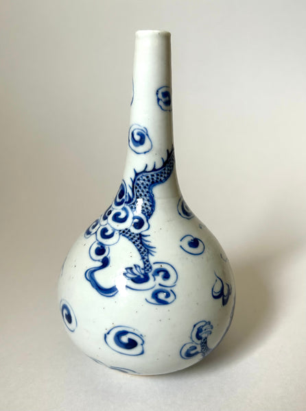 Qing 'Bleu de Hue' Dragon Vase with inner Palace Mark. 19th Century