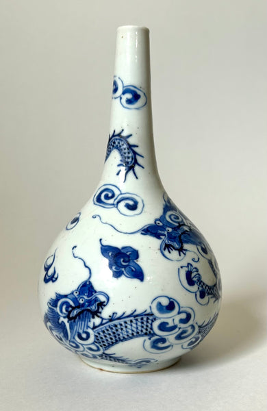 Qing 'Bleu de Hue' Dragon Vase with inner Palace Mark. 19th Century