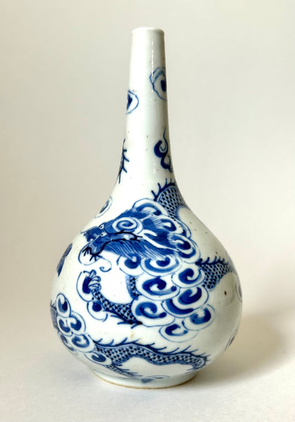 Qing 'Bleu de Hue' Dragon Vase with inner Palace Mark. 19th Century