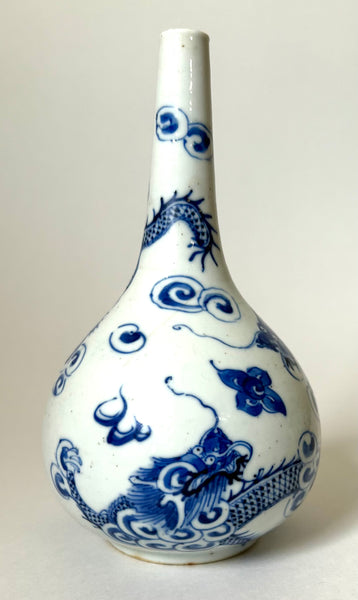 Qing 'Bleu de Hue' Dragon Vase with inner Palace Mark. 19th Century