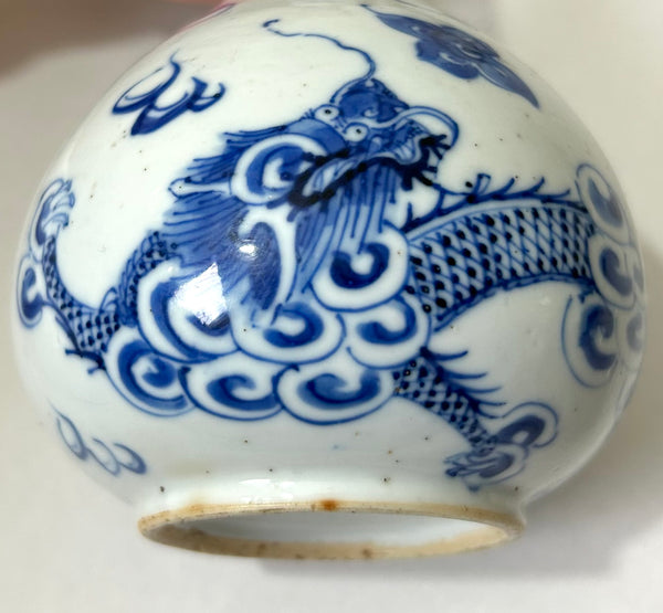 Qing 'Bleu de Hue' Dragon Vase with inner Palace Mark. 19th Century