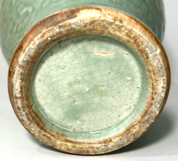 Ming Celadon Peony scroll vase - Chinese Porcelain