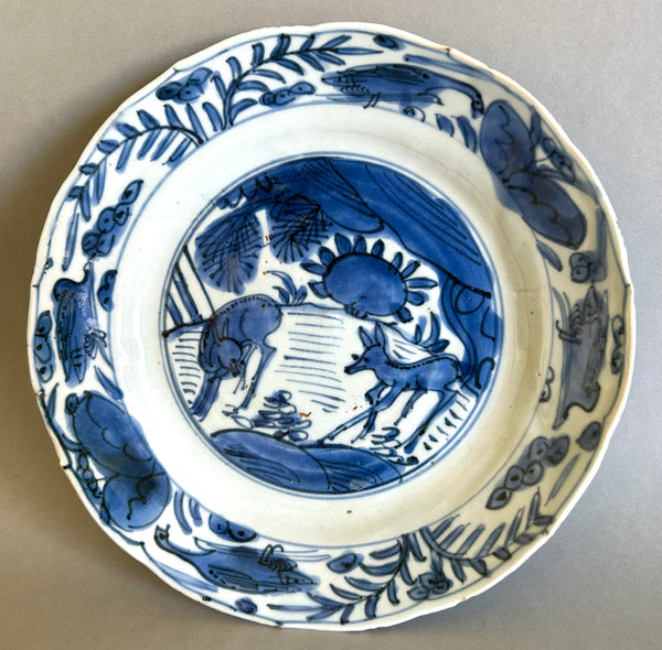 Jiajing - Wanli Ming Deer plate - Chinese porcelain