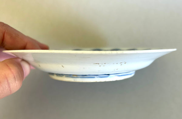 Ming blue and white Flowers and Rui heads plate - Chinese Porcelain