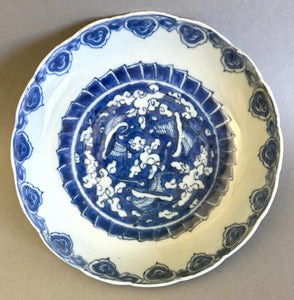 Late Ming - Kangxi three crane plate - Chinese Porcelain