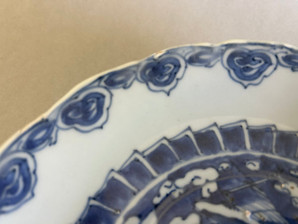 Late Ming - Kangxi three crane plate - Chinese Porcelain