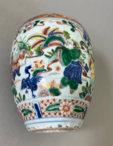 Yongzheng - Qianlong Doucai Immortals Jar 18th Century Antique