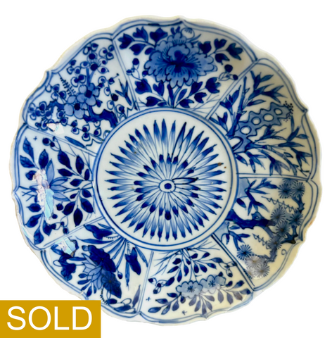 Late Ming - Kangxi three friends of winter plate - Chinese Porcelain
