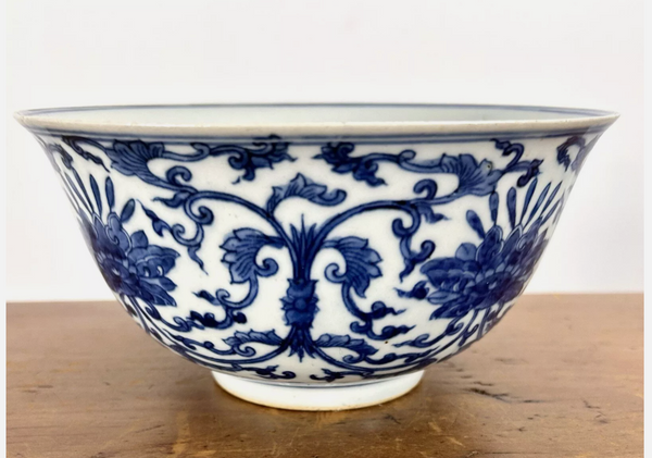 SOLD Yongzheng / Qianlong Blue & White Flower Bowl Chinese Porcelain Antique 18th Century