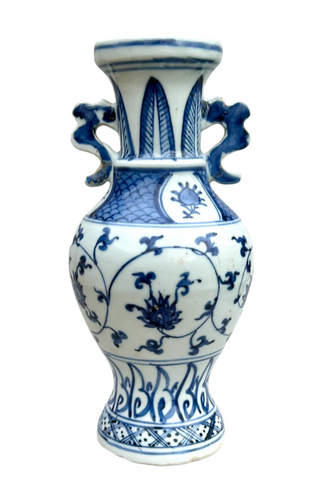 Ming  Wanli Lotus Scroll Baluster Vase Chinese Porcelain - Antique
