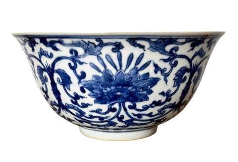 SOLD Yongzheng / Qianlong Blue & White Flower Bowl Chinese Porcelain Antique 18th Century
