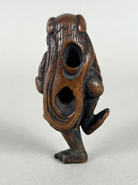 Netsuke of a Shishi Masked Child, Wood Japanese Edo 18th. Century