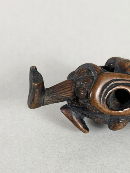Netsuke of a Shishi Masked Child, Wood Japanese Edo 18th. Century