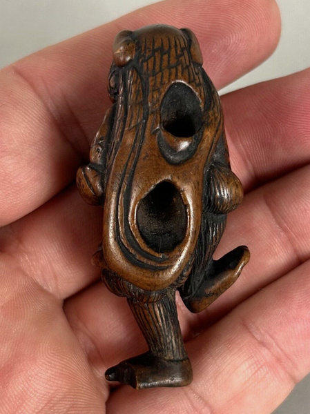 Netsuke of a Shishi Masked Child, Wood Japanese Edo 18th. Century