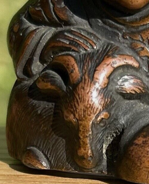 Bronze Scroll Weight Chinese Boy And Goat Antique 18th - 19th Century