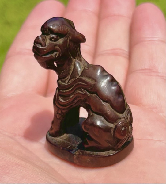 Netsuke of Kirin Wood Japanese Edo Antique 18th Century