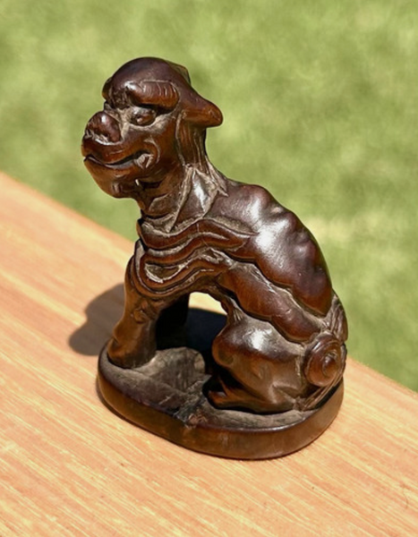 Netsuke of Kirin Wood Japanese Edo Antique 18th Century