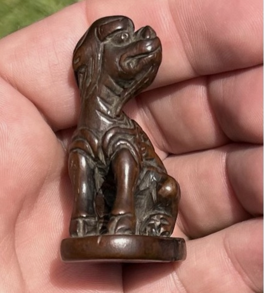 Netsuke of Kirin Wood Japanese Edo Antique 18th Century