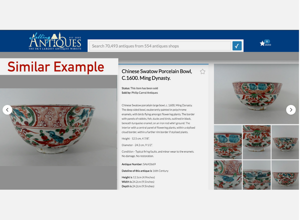 Ming Swatow Polychrome Bird & Flower Bowl 16th Century Chinese Porcelain Antique