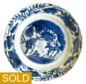 Jiajing - Wanli Ming Deer plate - Chinese porcelain