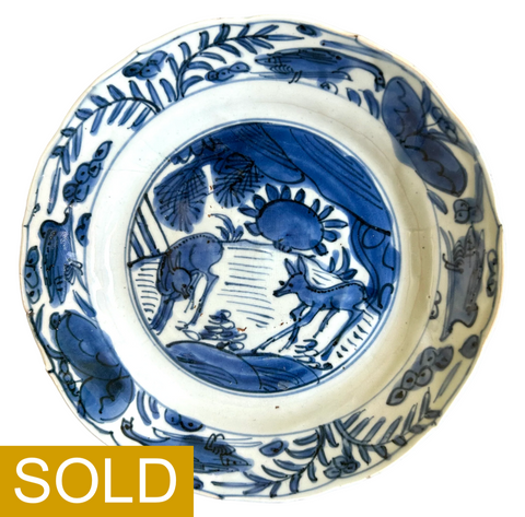 Jiajing - Wanli Ming Deer plate - Chinese porcelain