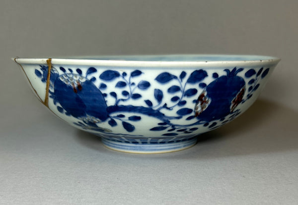 JIAQING Large blue and copper red 'SANDUO' bowl - Qing Chinese Porcelain